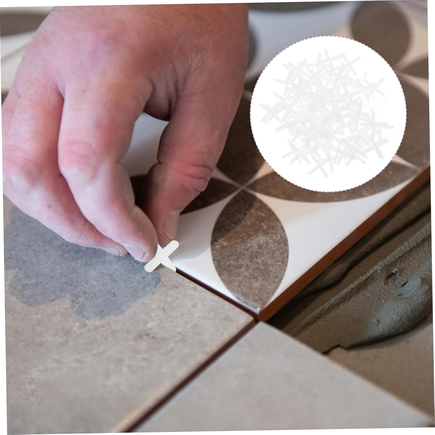 OUNONA 4sets Floor Tile Spacers Cross Shape Ceramic Tile Spacers for Marble (2mm) 2000pcs*4