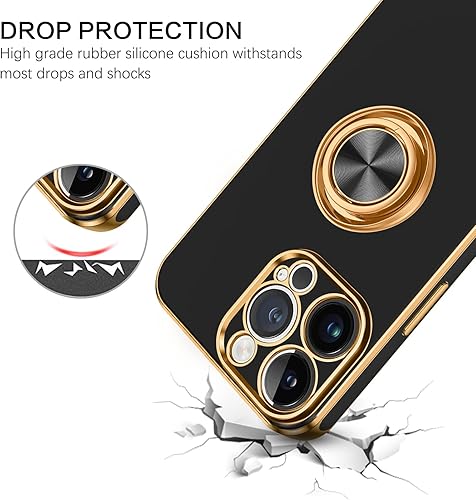 Miniatura 3 de BENTOBEN Funda para iPhone 14 Pro, funda para iPhone 14 Pro, ajuste delgado, soporte de anillo de 360, soporte magnético para automóvil, soporte