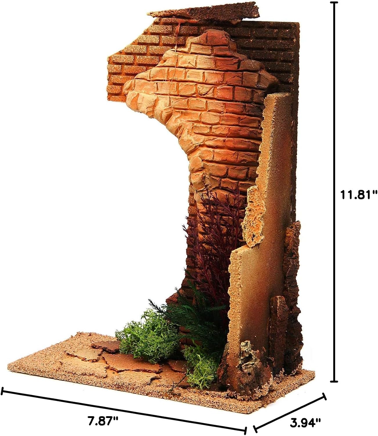 Nativity Setting, Half Arch with Bricks and Flowers