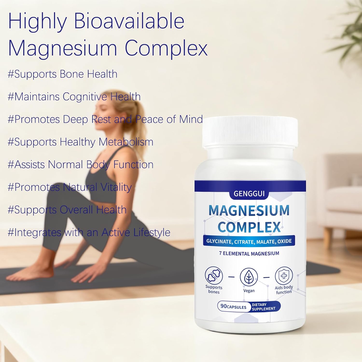 ​Magnesium Complex 7 in 1 with 1000mg - 90 Capsules - Features Elemental Magnesium & Citrate - Dietary Supplement for Adults​ (1) - Image 2