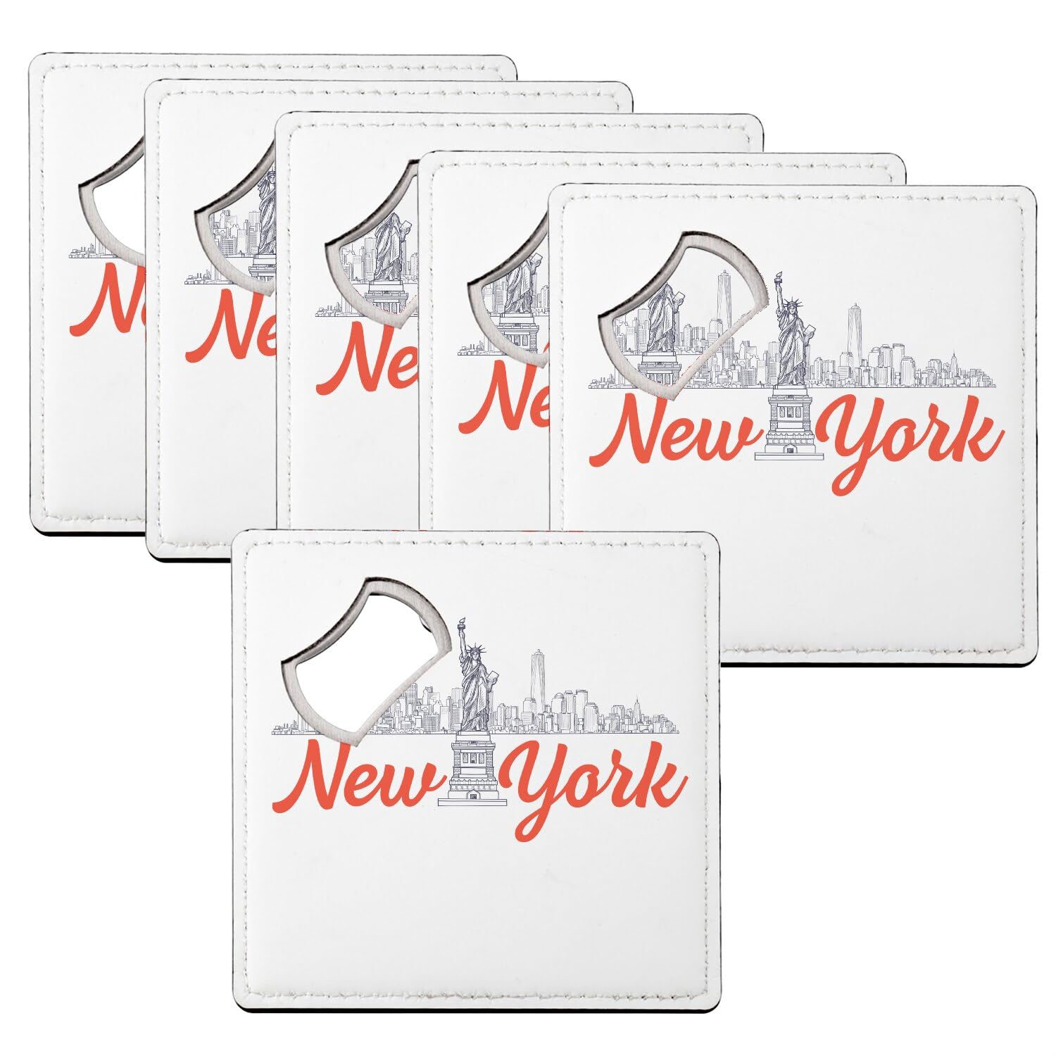 Sous verre décapsuleur New York idée cadeau voyage lot de 6
