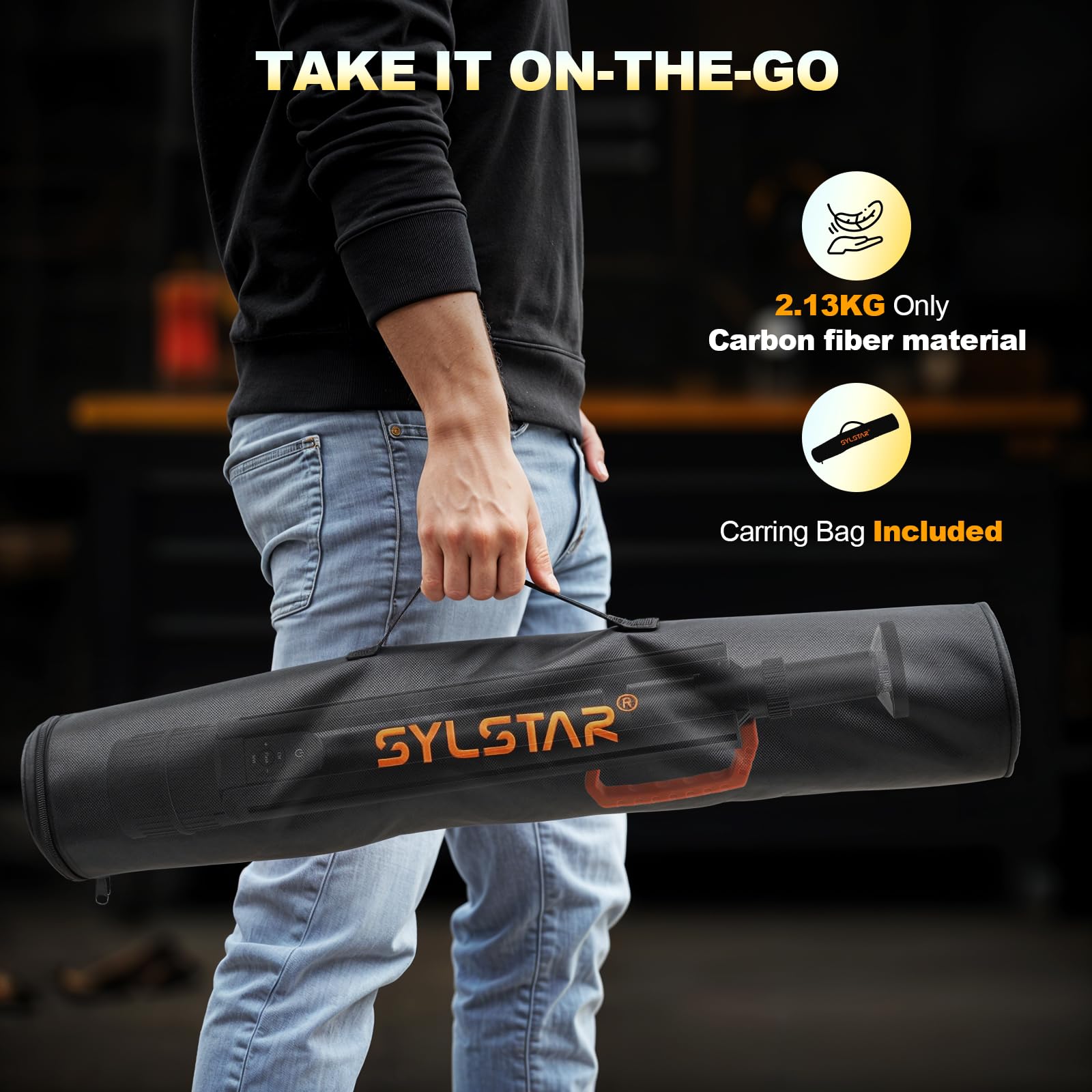 SYLSTAR Foco LED Recargable con Mando y Trípode Telescópico (2.65m), 3000LM Foco LED Bateria Ultrabrillante 3CCT Regulable, Portátil para Talleres, Camping, Deportes y Emergencias