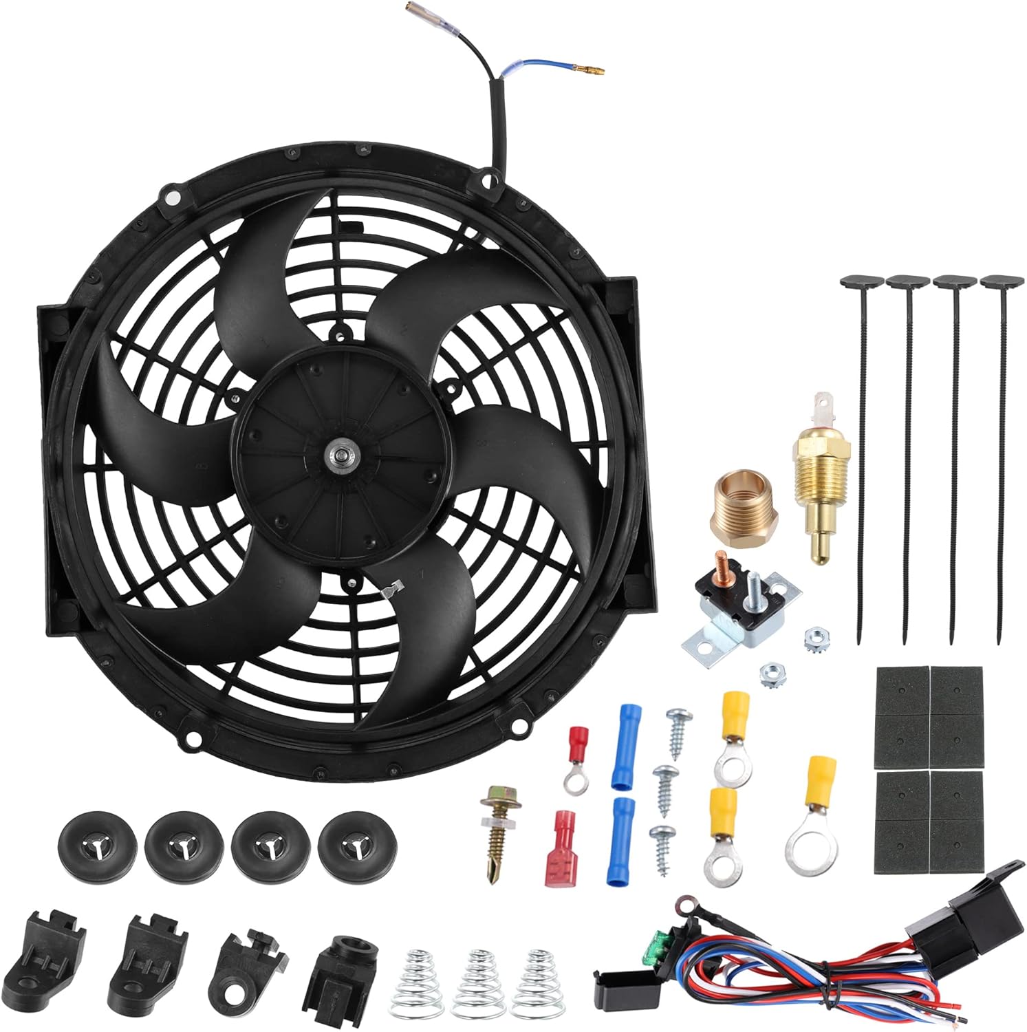 X AUTOHAUX 1 Set 10 Inch 12V Electric Cooling Radiator Fan