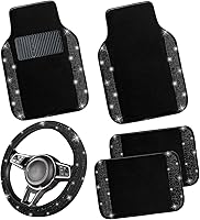 Vista 23 de NBTEPEM Juego completo de tapetes dorados brillantes para automóvil, ajuste universal para la mayoría de automóviles, SUV, camiones, 4 piezas