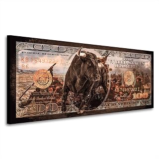 Kunstgestalten24 Leinwandbild Dollar Money Revolution Vintage Wandbild Kunstdruck Dekoration