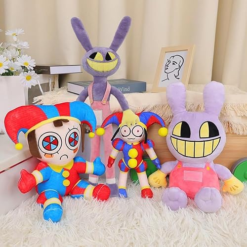 Miniatura 4 de Paquete de 4 juguetes de peluche digitales de circo, payaso de circo, lindos animales de peluche para niños y adultos, divertida almohada de felpa