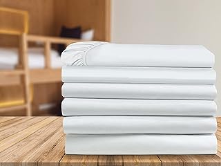Elegant Comfort 6-Pack Fitted Bottom Sheets 1500 Thread Count Premium Hotel Quality, Deep Pocket, Wrinkle-Free, Stain and Fade Resistant, 6PACK Fitted Sheet, Cal King, White