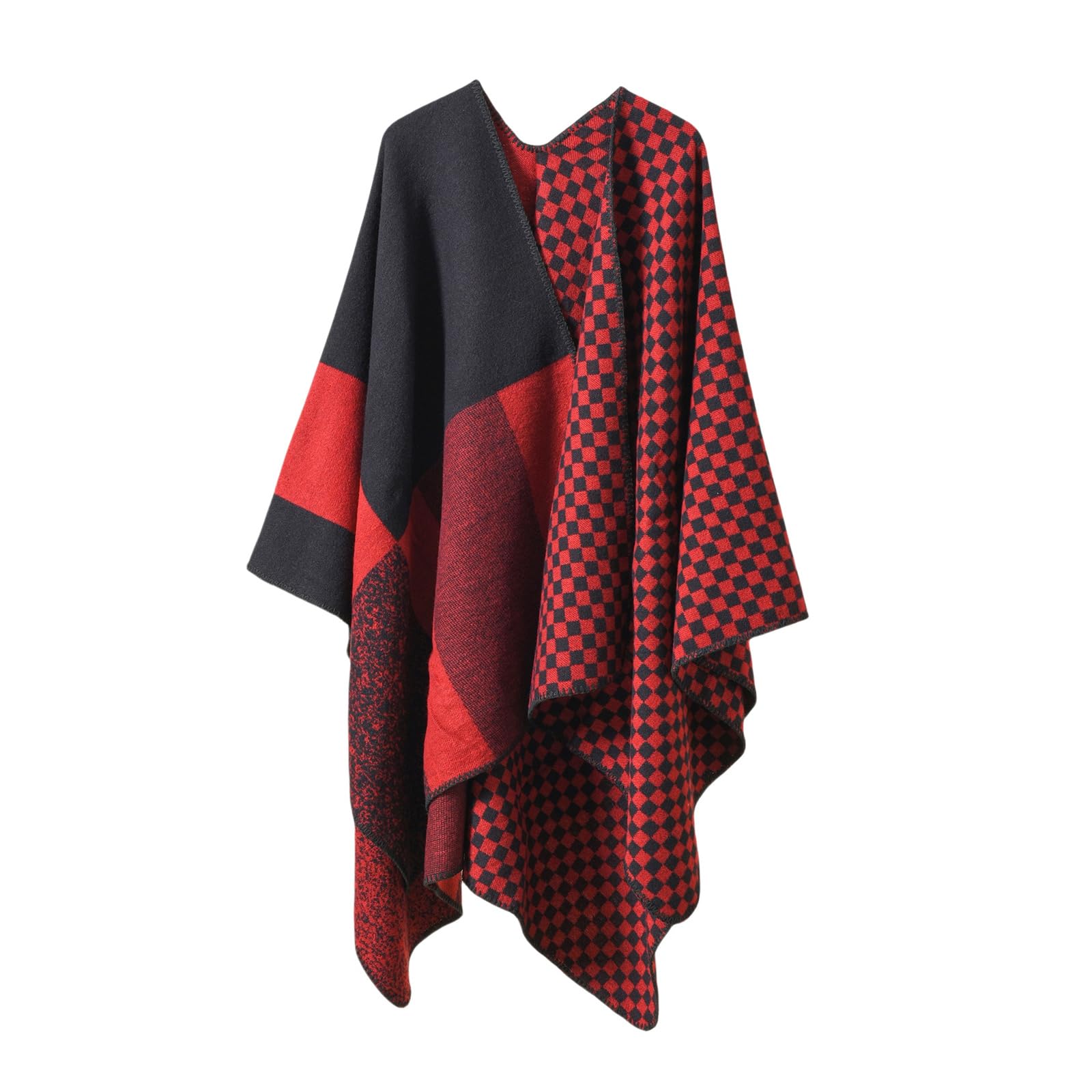 Poncho Mantella Scialcano Autunno E Inverno Donne Warp Warp Knitting Color Matching Sciallo Caldo alla Moda
