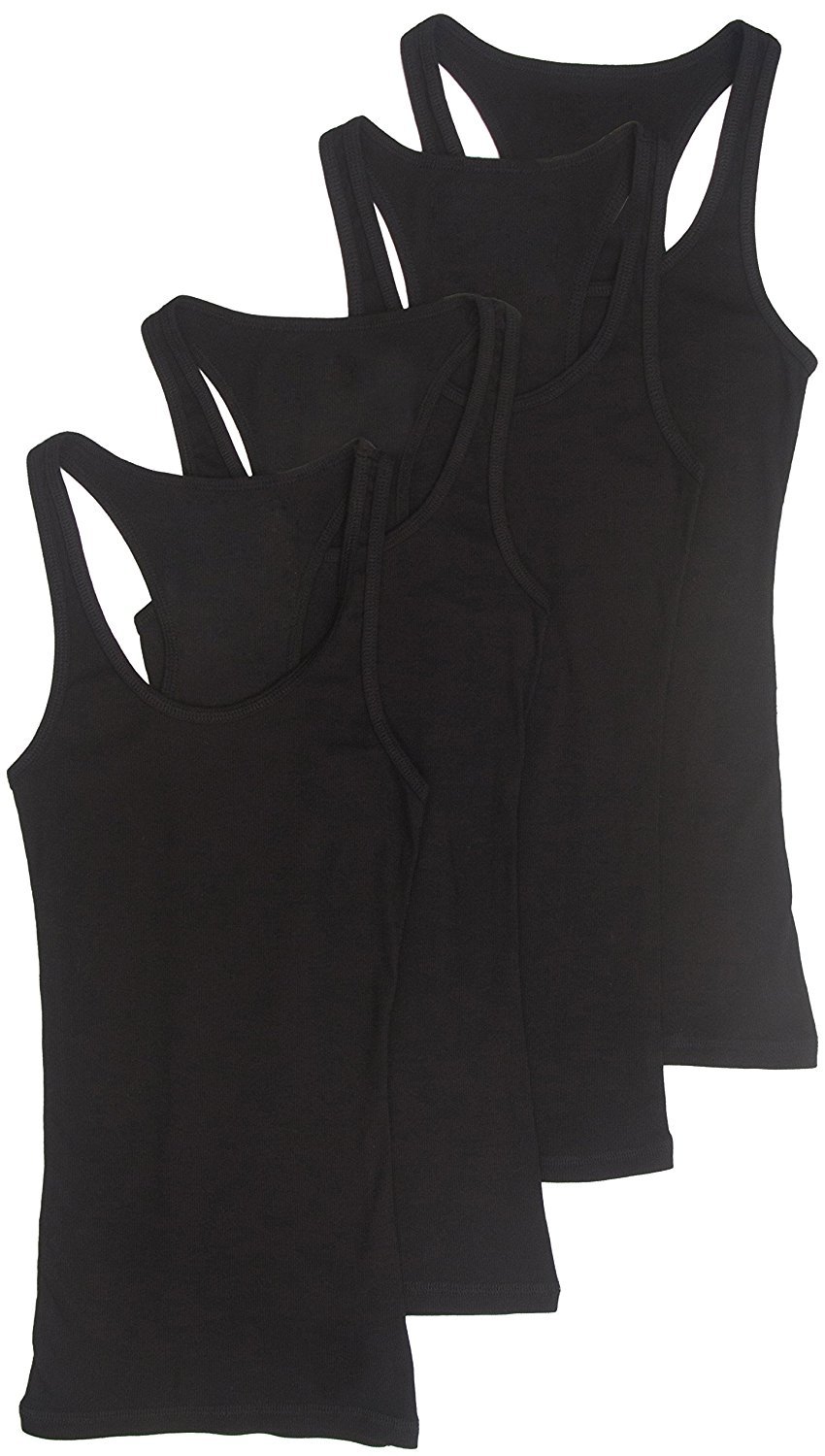 Zenana Outfitters 4 Pack Womens Basic Ribbed Racerback Tank Top