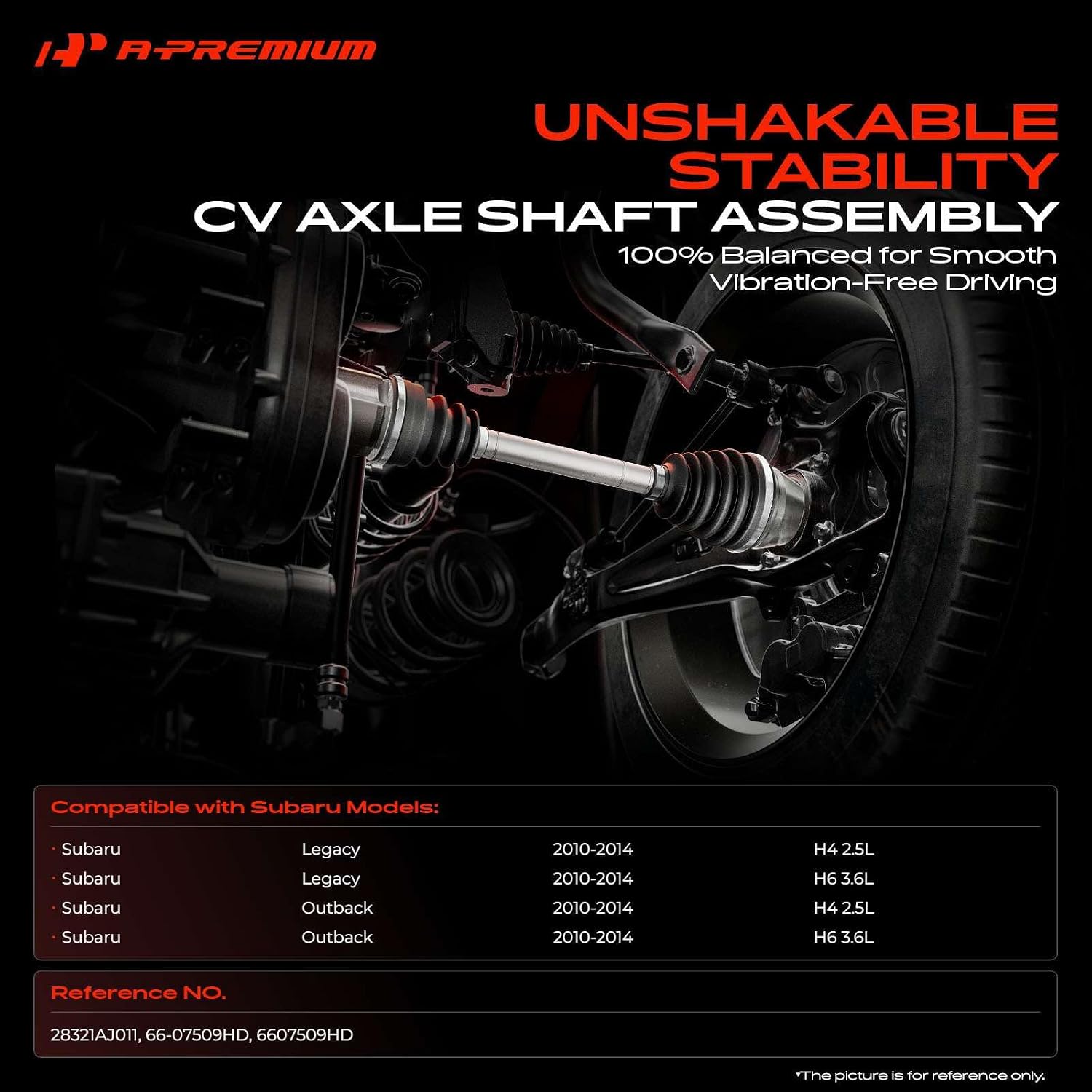 A-Premium CV Axle Shaft Assembly Compatible with Subaru Legacy 2010-2014, Outback 2010-2014, 2.5L 3.6L, Front Left or Right, Replace# 28321AJ011
