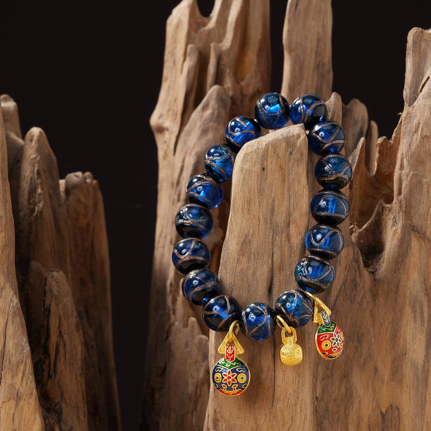 Feng Shui Pi Xiu Bracelet for Wealth & Protection – 24K Gold-Plated Guardian Beast, Golden Sheen Obsidian, Talisman Gold Beads & Samantabhadra Blessing Bead