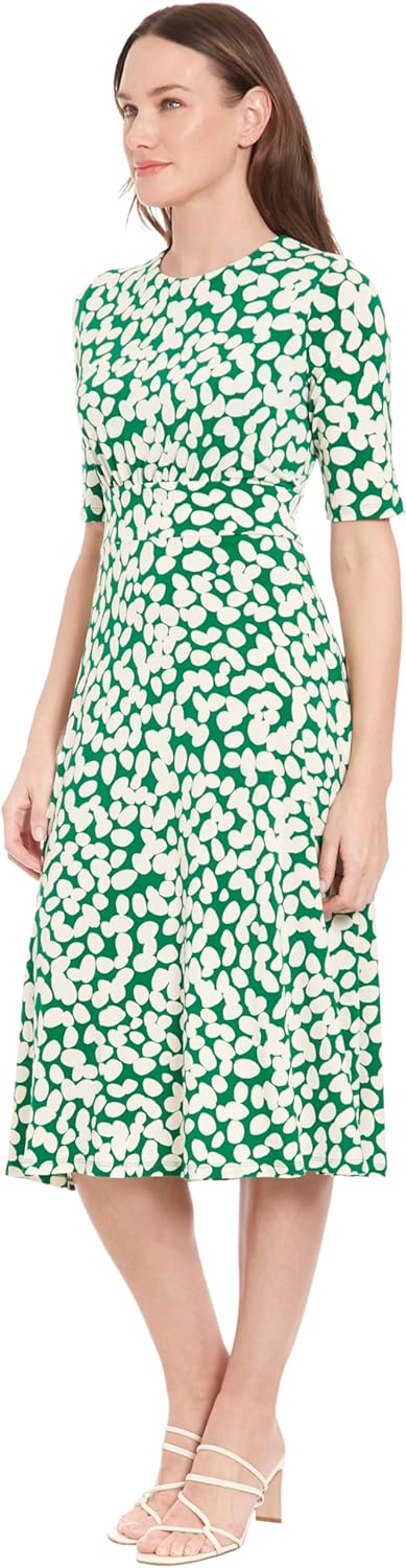 London Times Womens Flattering Fit-and-Flare Midi Dress for Cocktail, Wedding Guest, Summer, and Work Dresses for Women