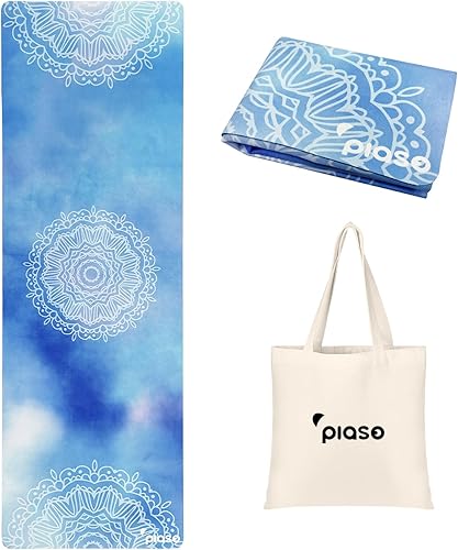 Miniatura 8 de Esterilla de yoga de viaje antideslizante, esterillas de fitness de pilates, ecológicas de 0.059 in de grosor para mujeres, esterillas de ejercicio