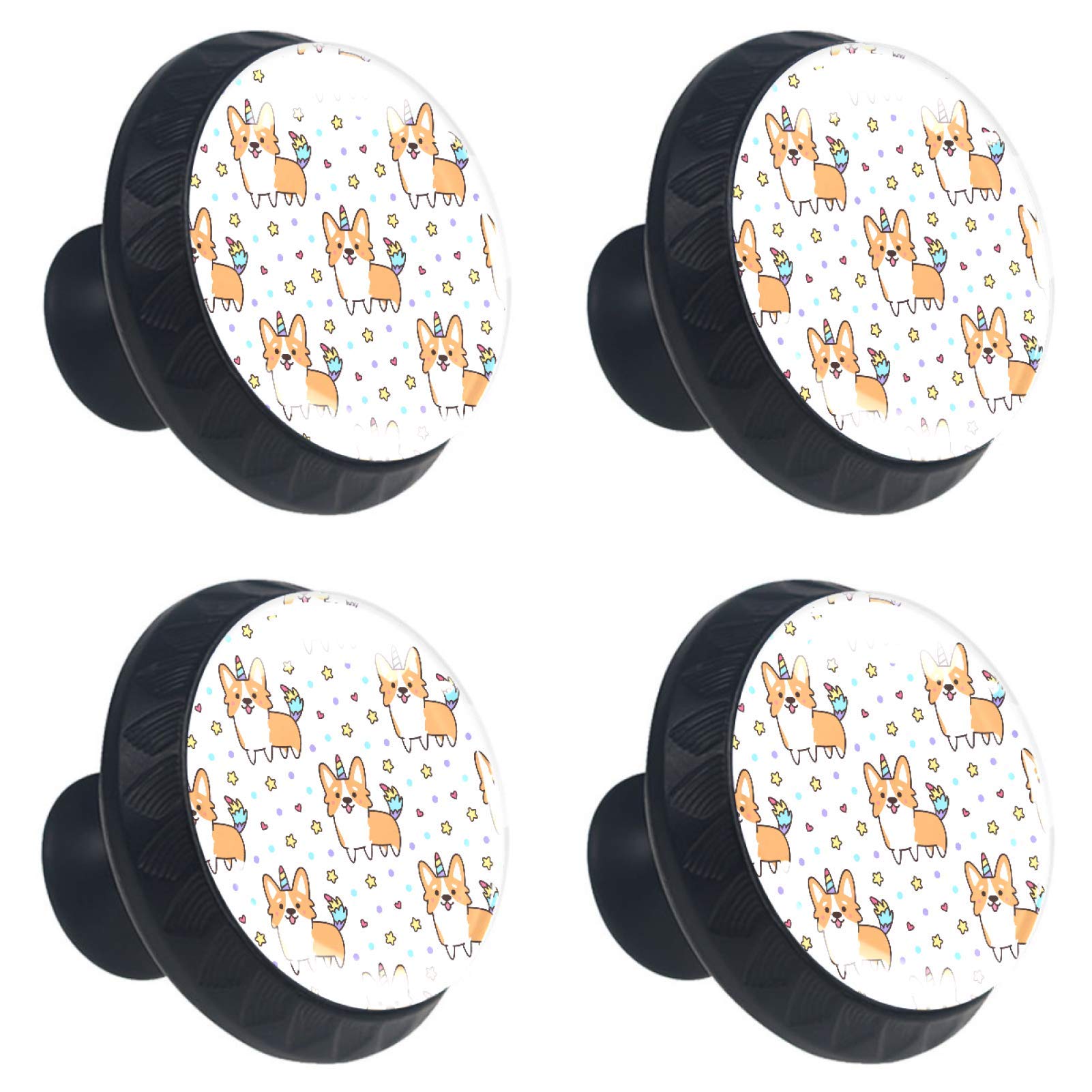 Boutons de tiroir en cristal licorne galloise 30 mm pour armoire et porte, lot de 4