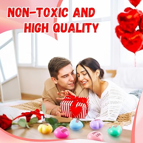 Miniatura 4 de Libima 60 bolas de estrés con forma de corazón para el día de San Valentín, bolas de estrés en forma de corazón, mini bolas de espuma, regalos para