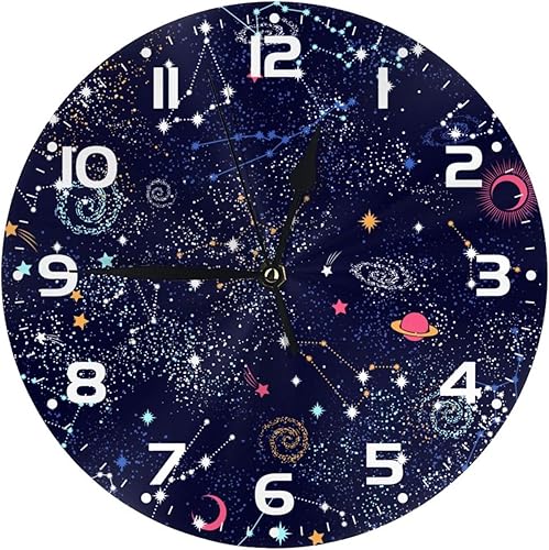 Vista 23 de Reloj de pared para niños de 10 pulgadas, silencioso, sin tictac, fácil de leer, reloj de pared para niños y niñas, decorativo para habitación