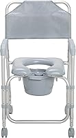 Vista 3 de Drive Medical 11114KD-1 - Silla de ducha con ruedas, color gris