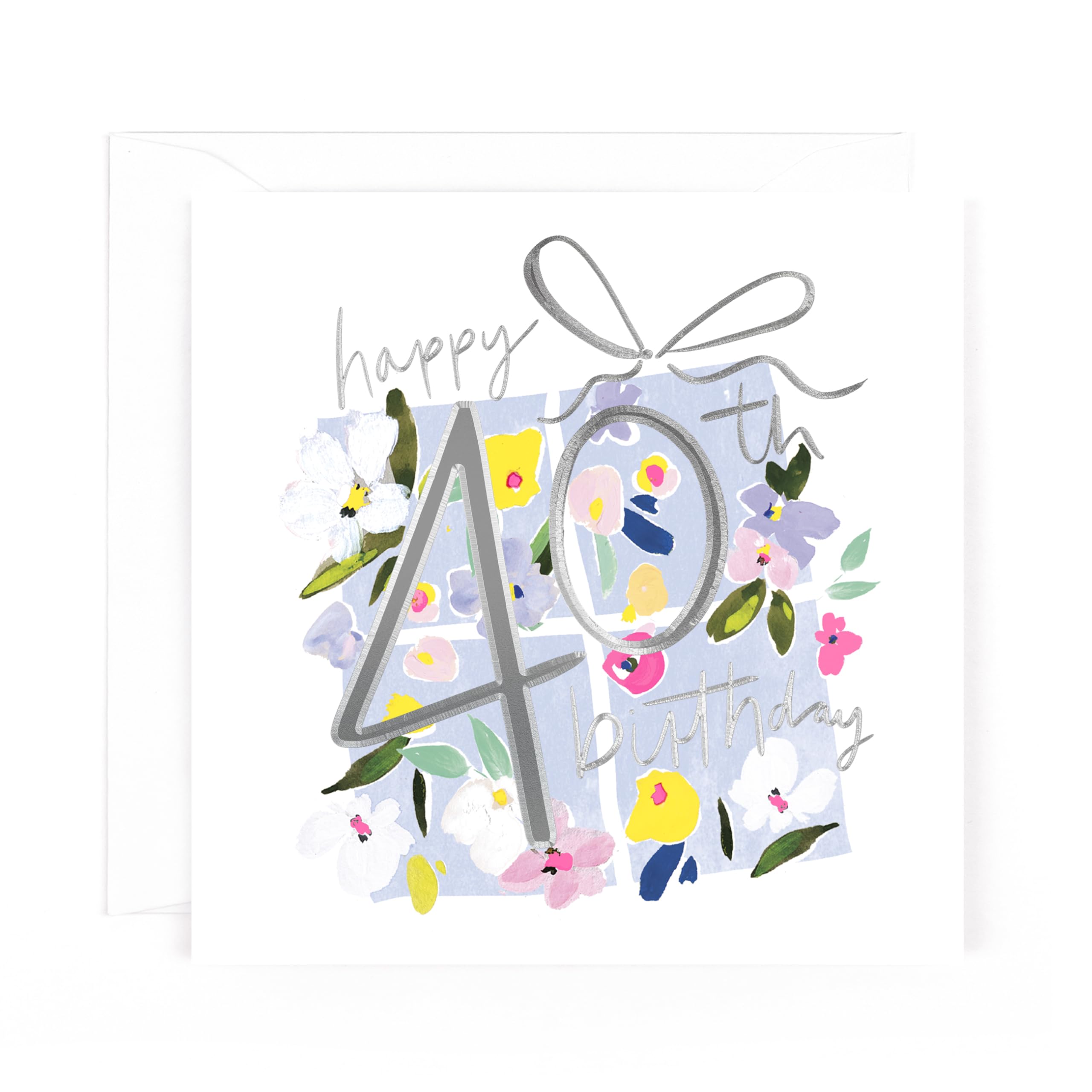 Hotchpotch Luxury Foiled 40th Birthday Greetings Card - Contemporary Design, 6 X 6 Inches