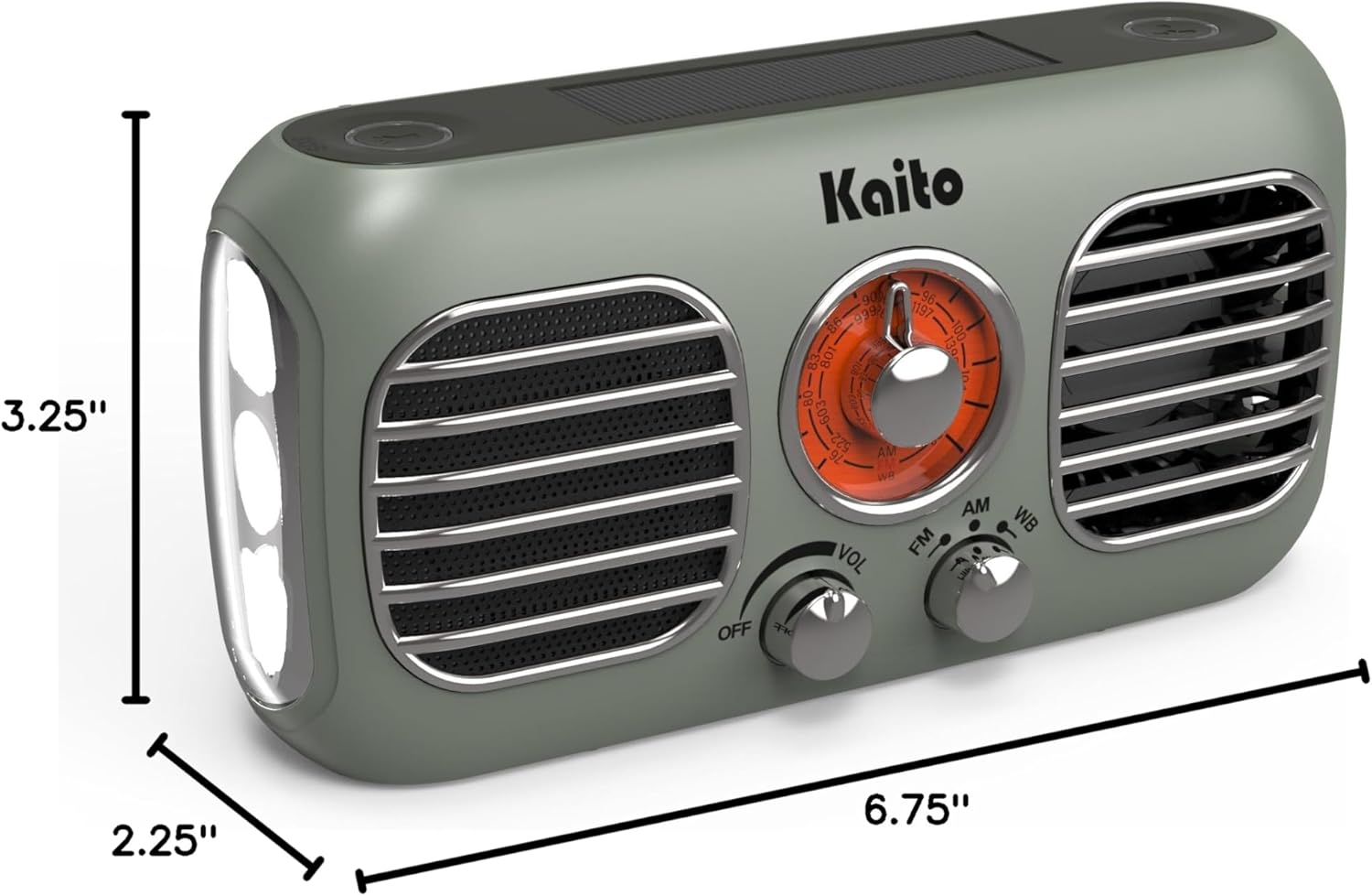 Kaito KA777 Emergency Radio & Portable Fan – AM/FM NOAA Weather Radio and 4,000 mAh Power Bank Rechargeable with Solar Panel and Hand Crank (Gray)