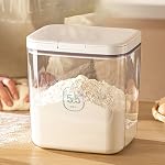 Conteneur de stockage de farine hermétique 4.5L Céréale Rice Bin clair distributeur de sucre en plastique Boîte à aliments secs Porte-grain avec couvercle & Coupe de mesure pour comptoir de cuisine