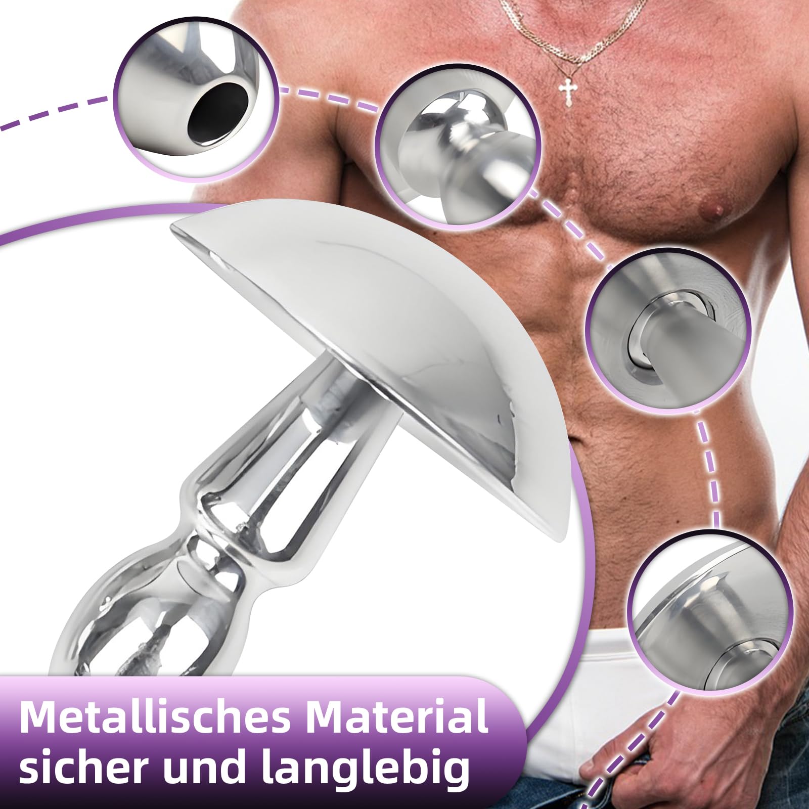 Dilatatore Uretrale Cavo, Spina Del Pene In Acciaio Inox Per Uomini Masturbazione Uretrale Estrema Giocattoli Del Sesso 4 Dimensioni Disponibili (S)