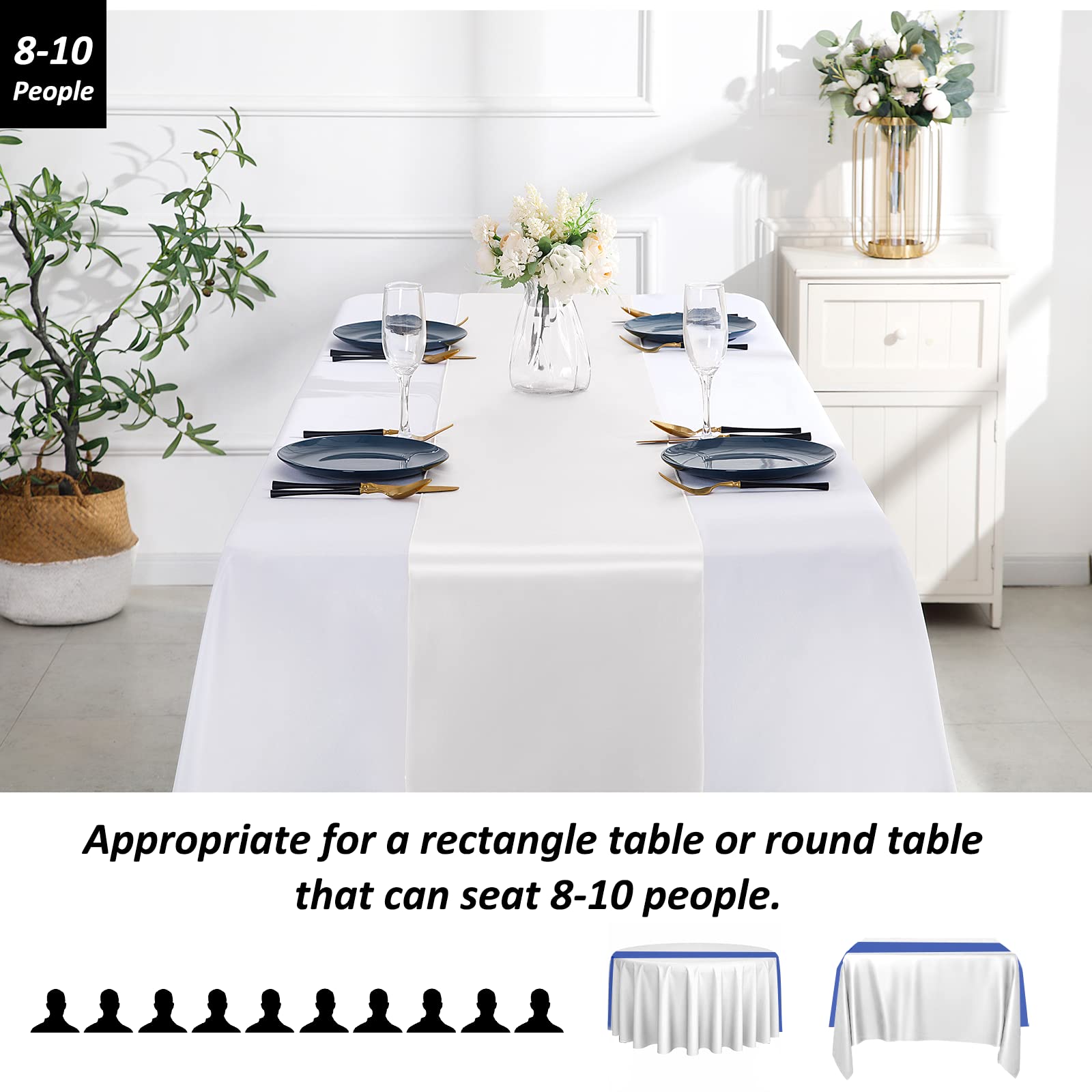 4 Grüne Satin-Tischläufer – 30 X 275 Cm – Glänzend, Seidig – Für Hochzeit, Geburtstag, Buffet & Verlobung – 100 % Polyester