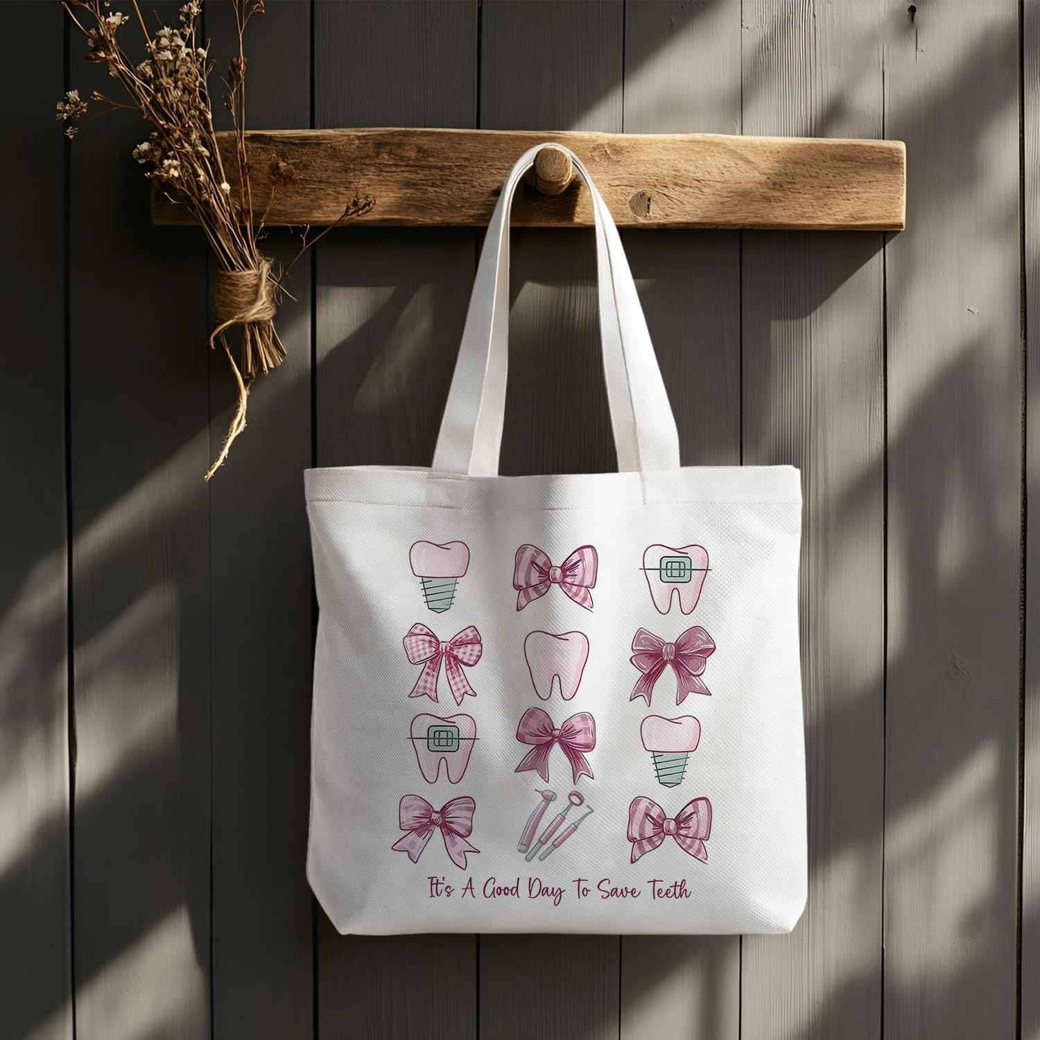 Dentist Nurse Gifts for Women, Canvas Tote Bags, Reusable Grocery Shopping Bag