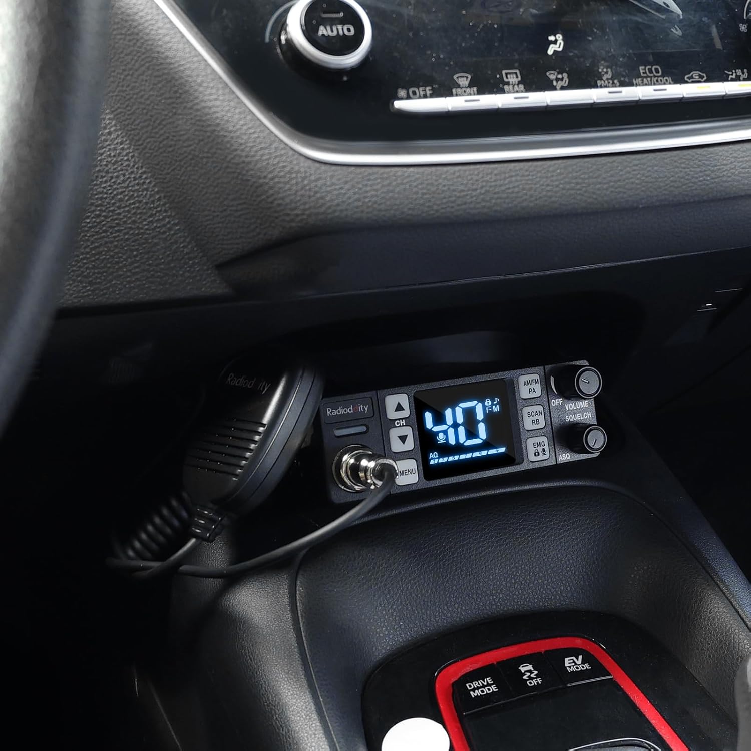 Radioddity CB-606 CB Radio, 40 Channel Mobile CB Radio with AM/FM/PA Modes, 2.2’’ LCD Screen, Instant Channel 9/19, VOX, Roger Beep, TOT, ASQ/SQ, for Off-Road Adventure