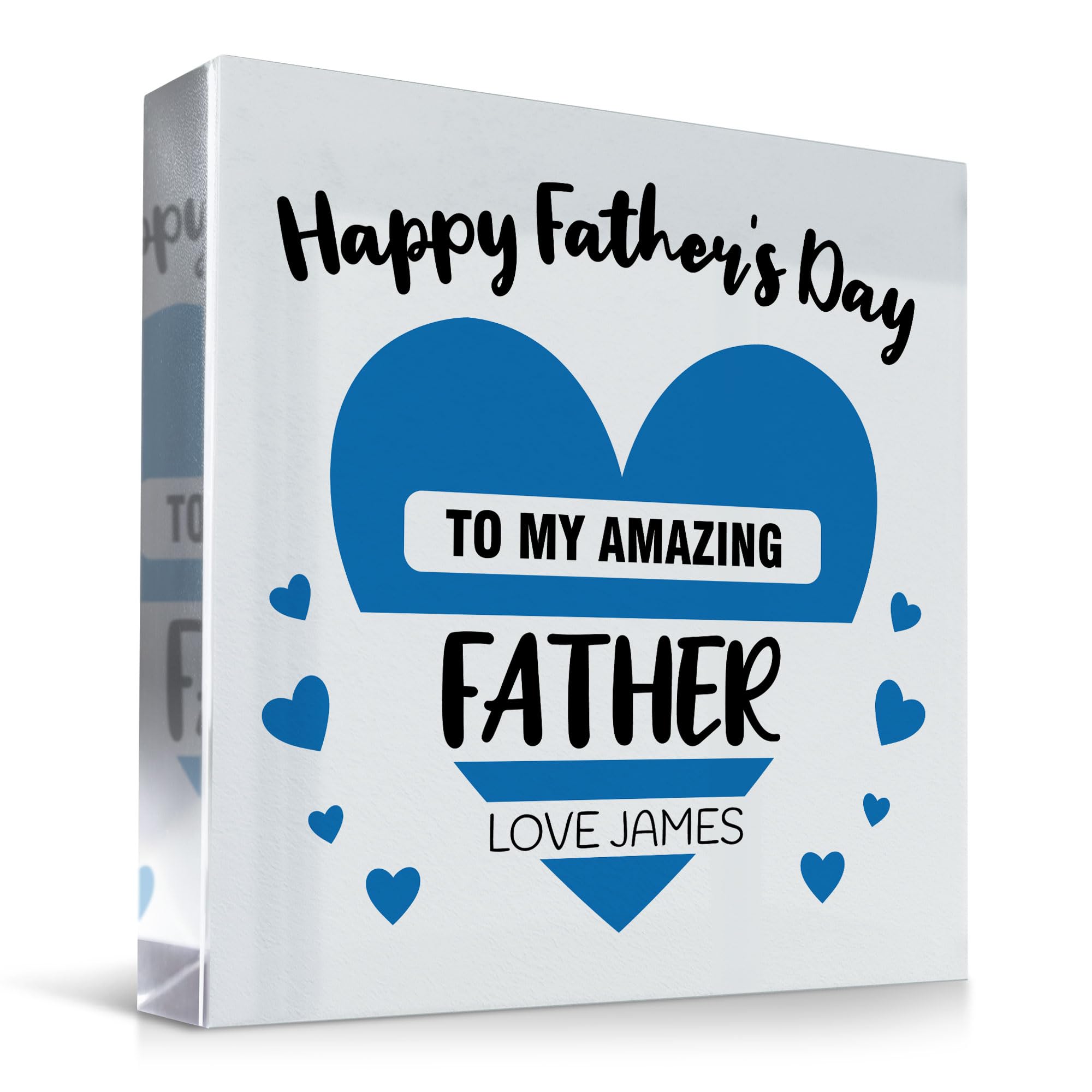 Red Ocean Fathers Day Gift For Dad Daddy Father AMAZING FATHER Gift For Fathers Day Gift From Son Daughter Personalised Block Thank You Gift For Dad Daddy Keepsake