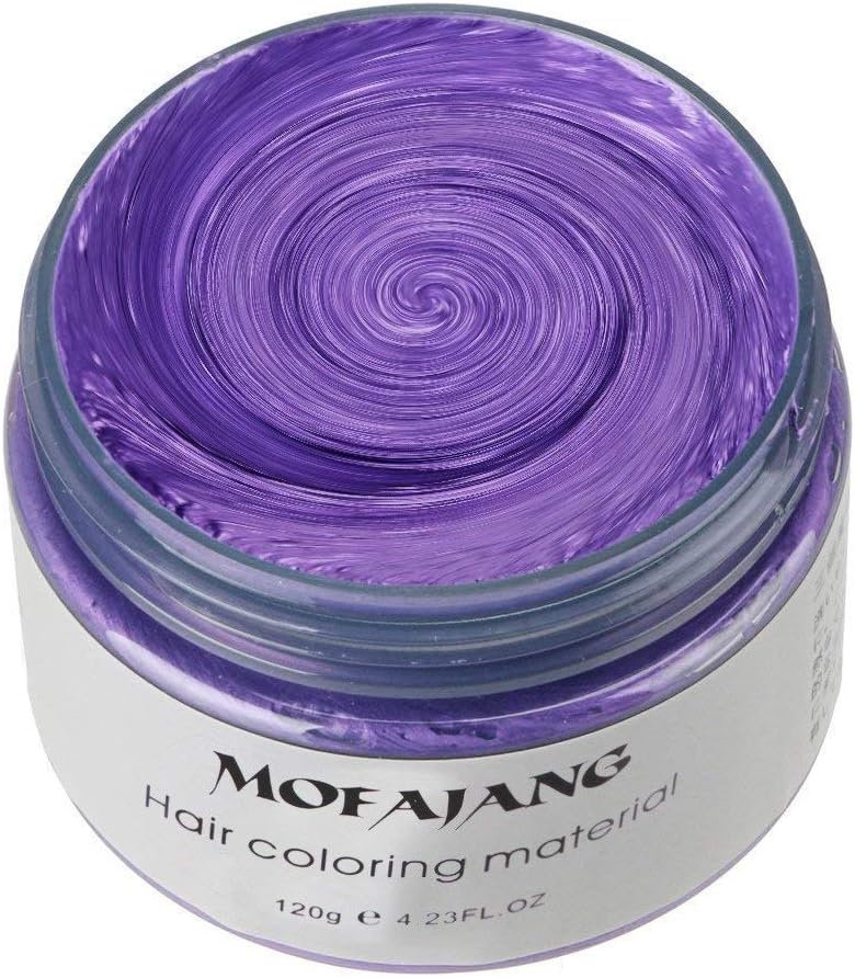 MOFAJANG Unisex Multi-Color Hair Wax Color Dye Styling Cream Mud, Washable Temporary, Natural Matte Hairstyle Modeling DIY for Party Cosplay, Purple