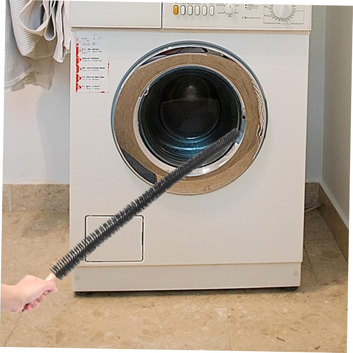 FOMIYES Multifunctional Washing Machine Cleaning Brush with Soft Full Bristles for Drum Dryer Vent and Pipe Cleaning Long Handle Scrubber for Deep Crevice and Inner Wall Maintenance