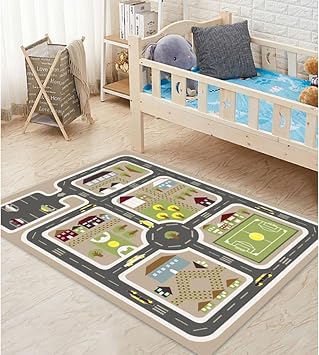 Play Mat, Children's Game Pad, Numbered Pattern, Road Traffic Playmat, Carpet, Soundproof, Stain Resistant, Washable, Wrinkle Resistant, Non-heat, Waterproof, Suitable for Floor Heating