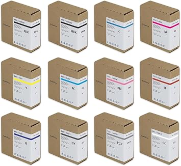 PFI-1100 160ml Pigment Ink Tank 12-Pack Replacement for Canon PFI-1100 Ink Tank imagePROGRAF PRO-2000 PRO-4000 PRO-6000 PRO-2100 PRO-4100 Printer MBK, C, M, Y, GY, R, PM, PC, CO, PBK, B, PGY
