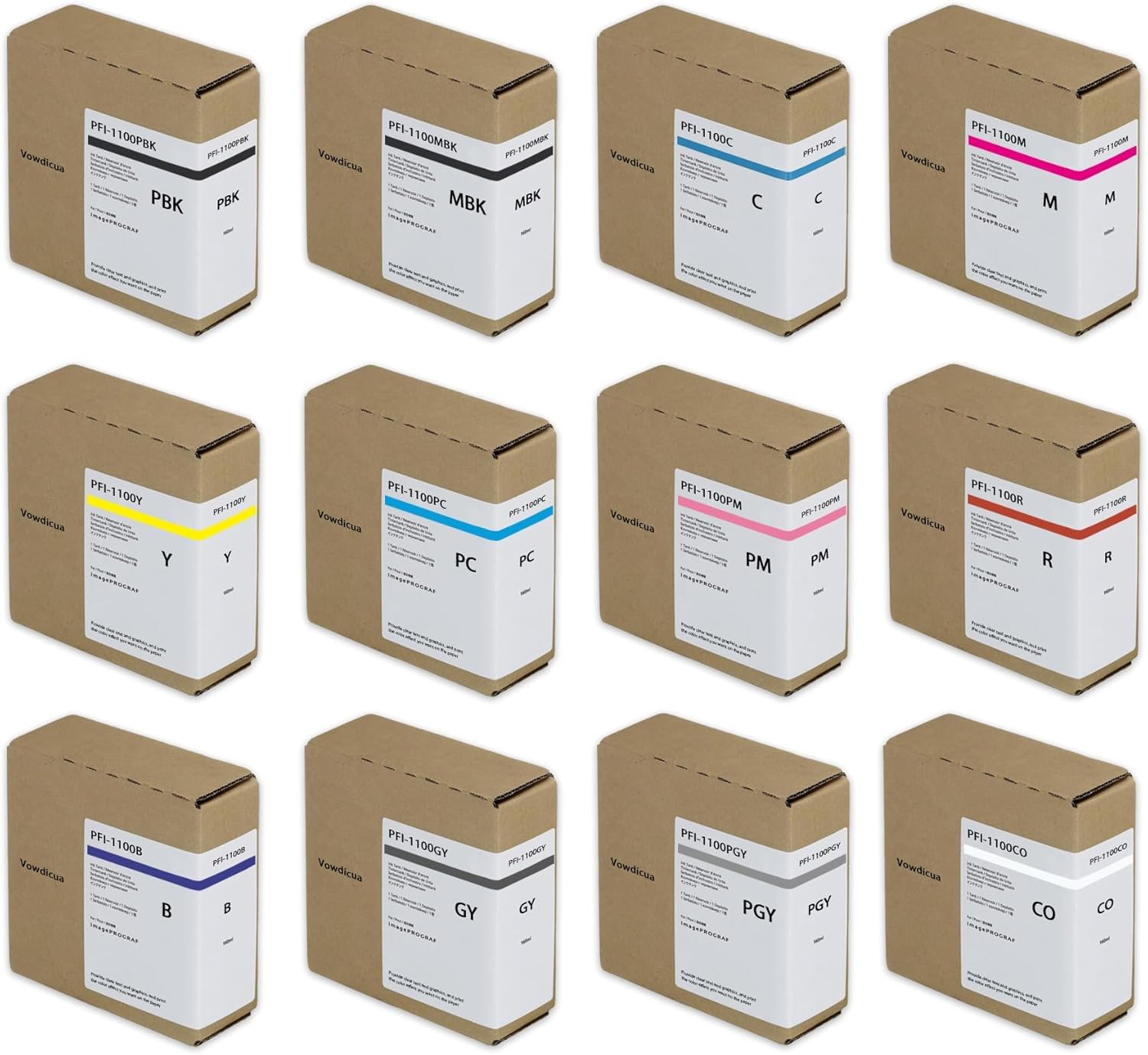 Amazon.com: PFI-1100 160ml Pigment Ink Tank 12-Pack Replacement