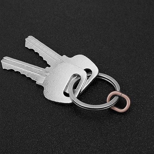 Miniatura 7 de Mini llaveros de titanio con empuje lateral, llavero de liberación rápida, anillo de llavero de alta resistencia dividido plano