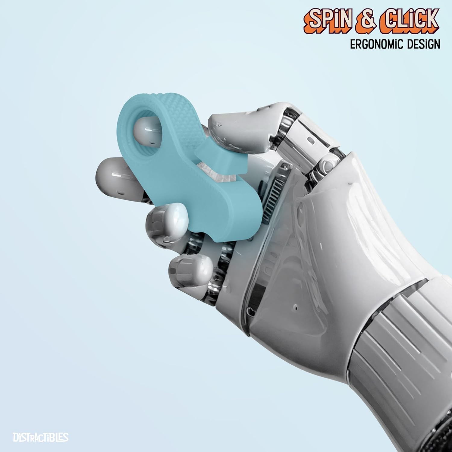 Sensory Fidget Spinner with Clicker, 2-Pack, with Satisfying Clicky Buttons, Textured Ring Design, Stress Relief and Anxiety Reducer (Black-Blue)