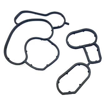 11427508970 11427508971 Oil Filter Housing Gasket Set Compatible with E46 E60 e82 E84 E87 E88 E90 E92 N46 (Black)