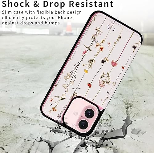 Miniatura 300 de UEEBAI Funda tipo cartera para iPhone 15 Pro Max con tarjetero, cubierta de cuero PU con soporte, bloqueo RFID, doble cierre magnético, relieve de