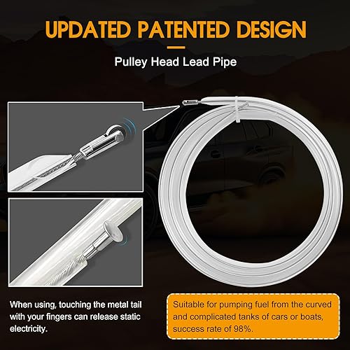 Miniatura 13 de Kit de bomba de transferencia de combustible de 12 V 75 W, mueve hasta 110 galones de gas o diésel por hora, con tubo de combustible de alta