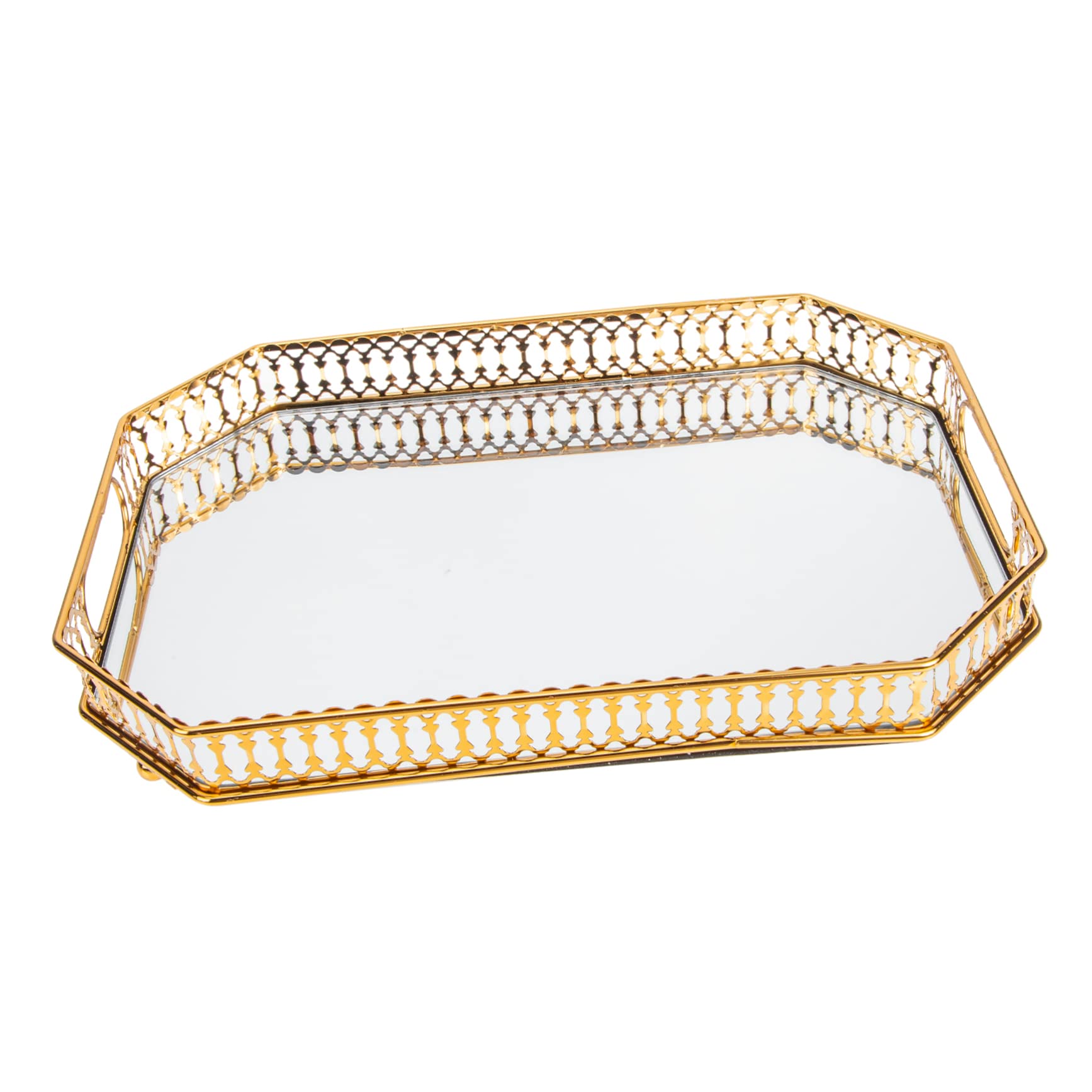 Plateau de Rangement pour Articles Divers en Métal et Verre