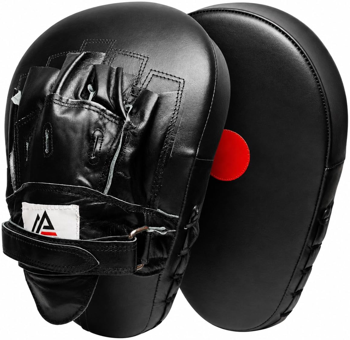 Amber Fight Gear Genuine Leather Extreme Curved Target Focus Punching Mitts for MMA, Kickboxing, Muay Thai Martial Arts Sparring with Wrist Support