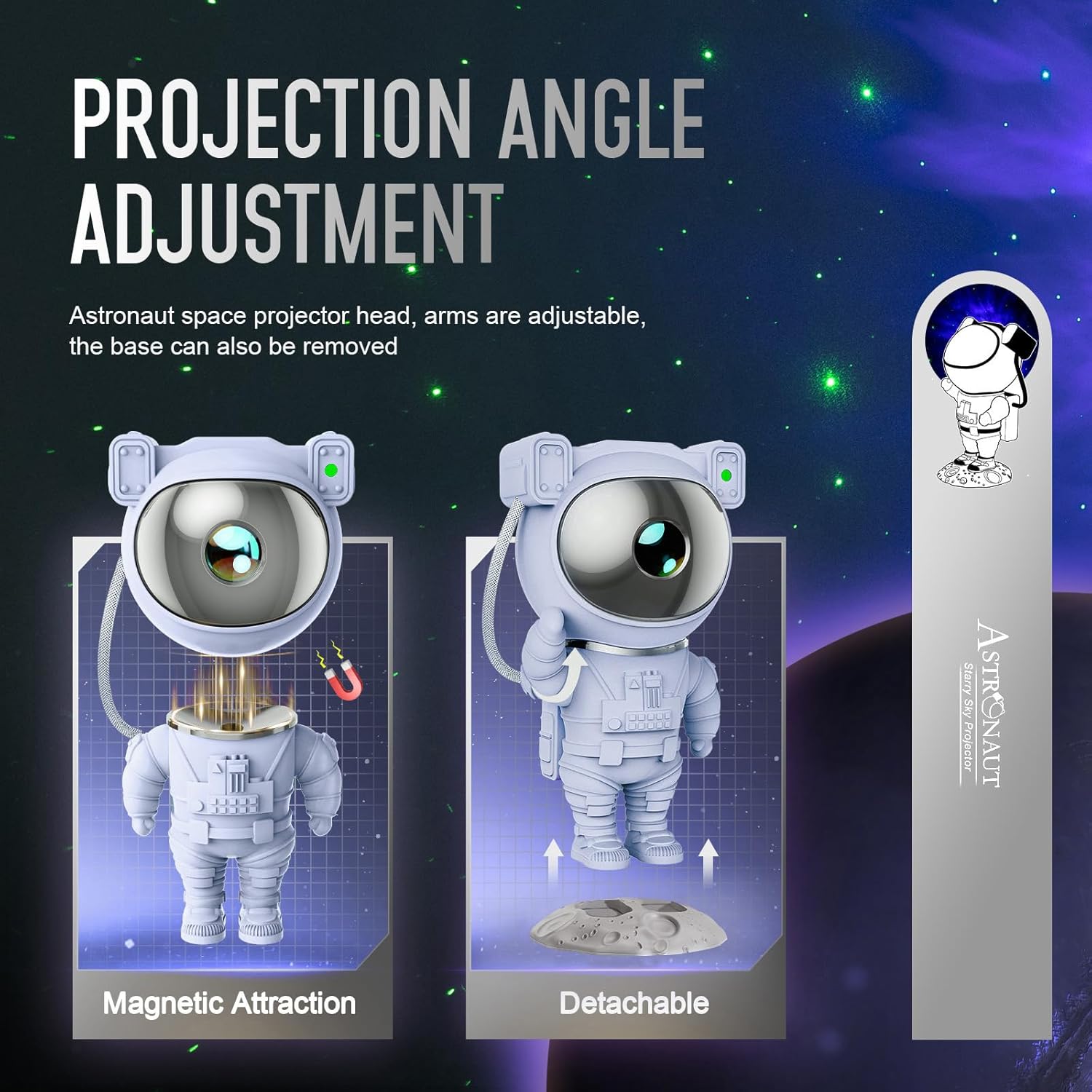 Blue Astronaut Star Projector & Bee Robot Galaxy Projector Set - Starry Nebula Night Light Projectors with Timer & Remote, Space Ceiling Lamp for Kids Room Decor, for Christmas, Birthdays