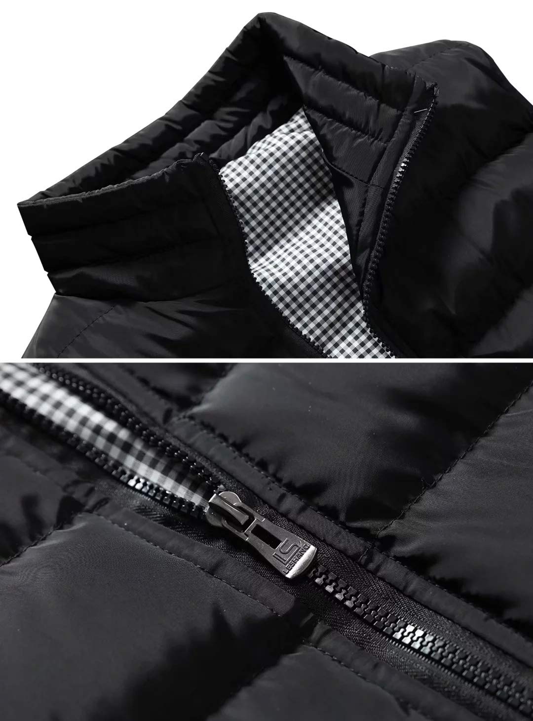 Vcansion Gilet imbottito da uomo con colletto alla coreana casual
