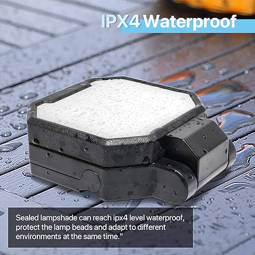 Miniatura 5 de HYPERLITE Paquete de 2 luces de trabajo recargables de 40 W, 4000 lúmenes, soporte plegable con gancho colgante, luz de trabajo magnética para el