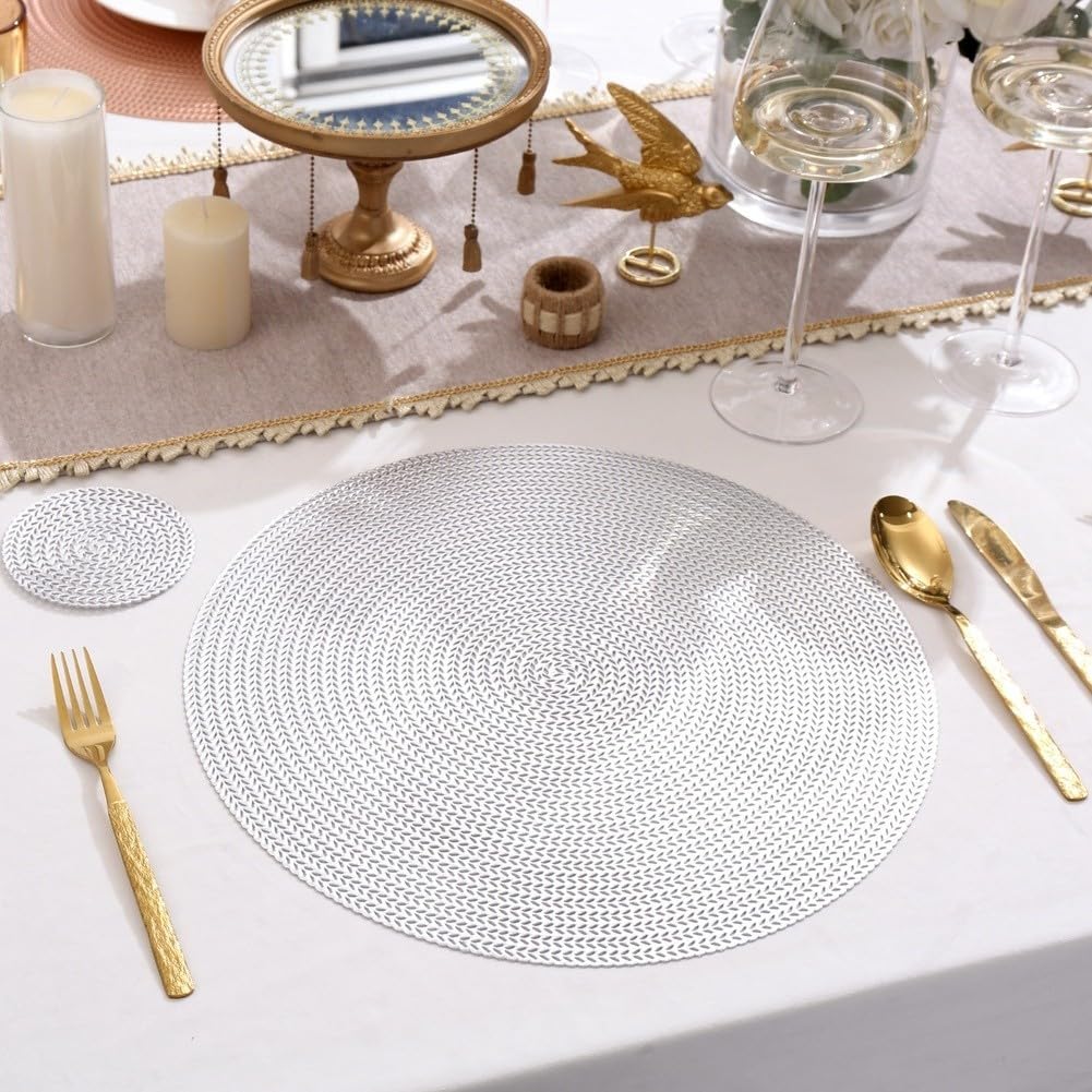 Sets de table ronds antidérapants et thermorésistants PVC