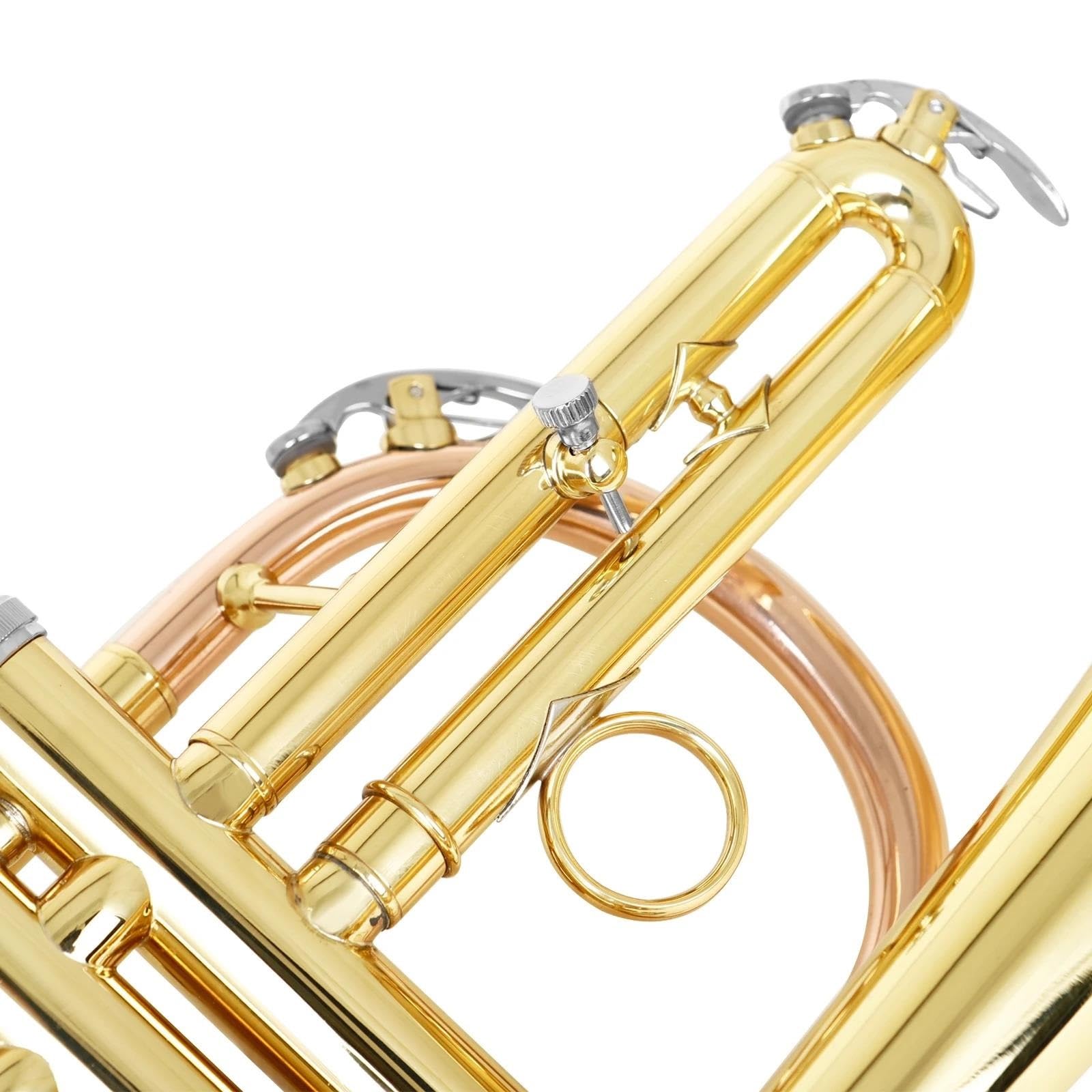 Cornetta Sib Placcata Oro Strumento Professionale In Ottone Con Custodia E Accessori Per La Pulizia Ensemble Di Trombe Standard