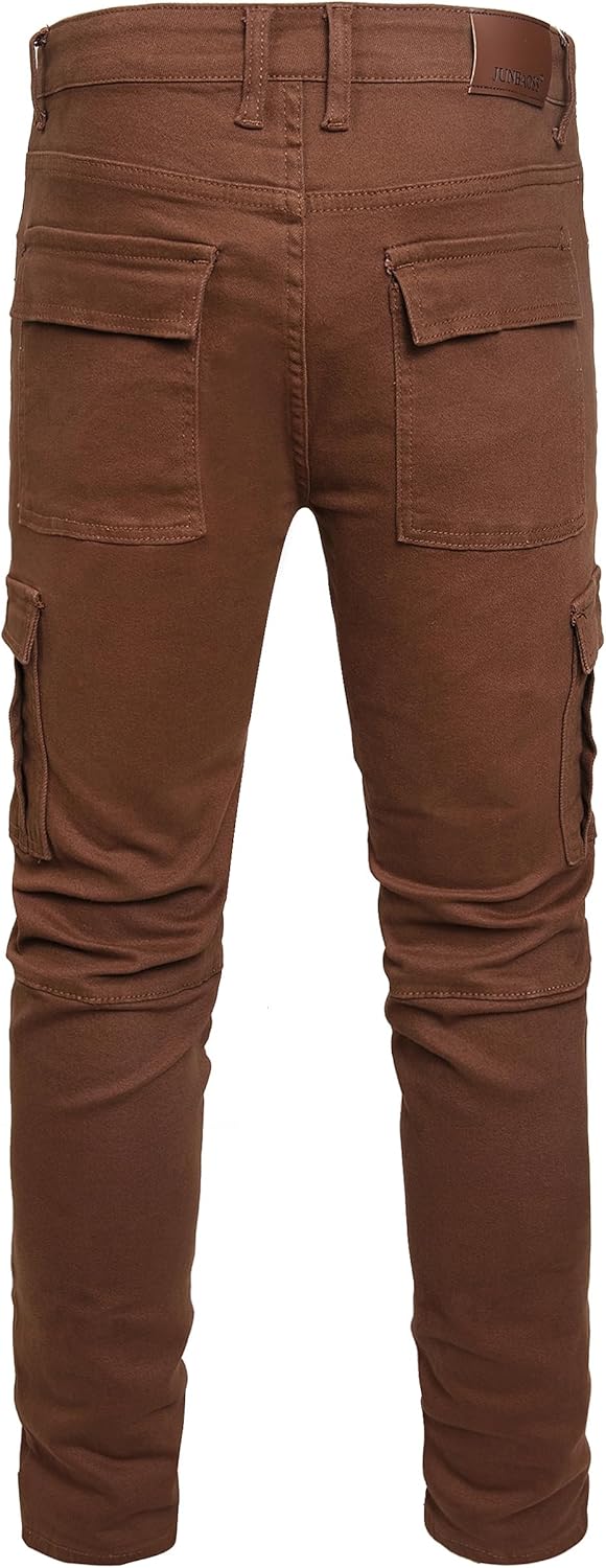 JUNBAOSS Men's Slim Fit Jeans Stretch Ripped Skinny Jeans for Men, Fashion Straight Leg Comfort Flex Waist Casual Pants - Image 4