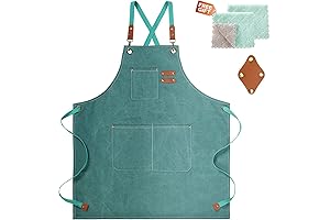 Women’s Gardening Apron - Premium Cotton Canvas Apron with Abundant Pockets for Kitchen Cooking/Baking/Gardening