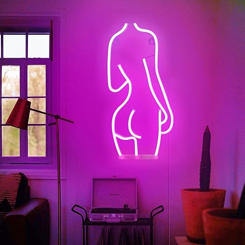 Miniatura 1 de Letrero de neón con luces LED de neón para decoración de pared, funciona con pilas y USB, letrero de neón sexy para dormitorio, letreros de bar para