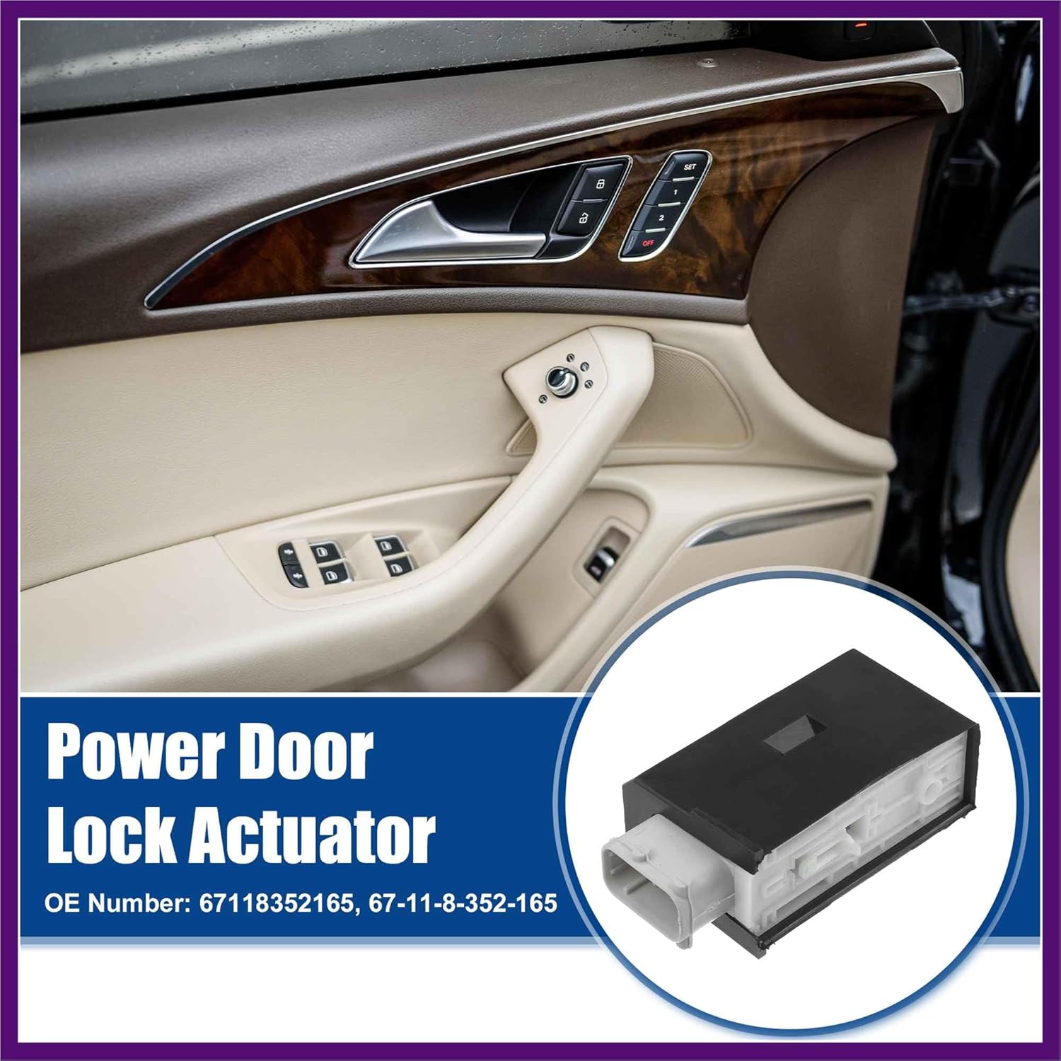 Front Left Rear Left Door Lock Latch Actuator Replacement Fit for BMW 525i - Pack of 1 Black White Gray Premium Fit Design